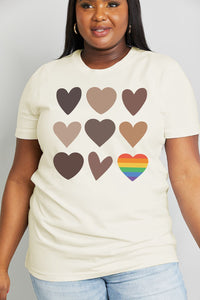 Full Size Heart Graphic Cotton Tee