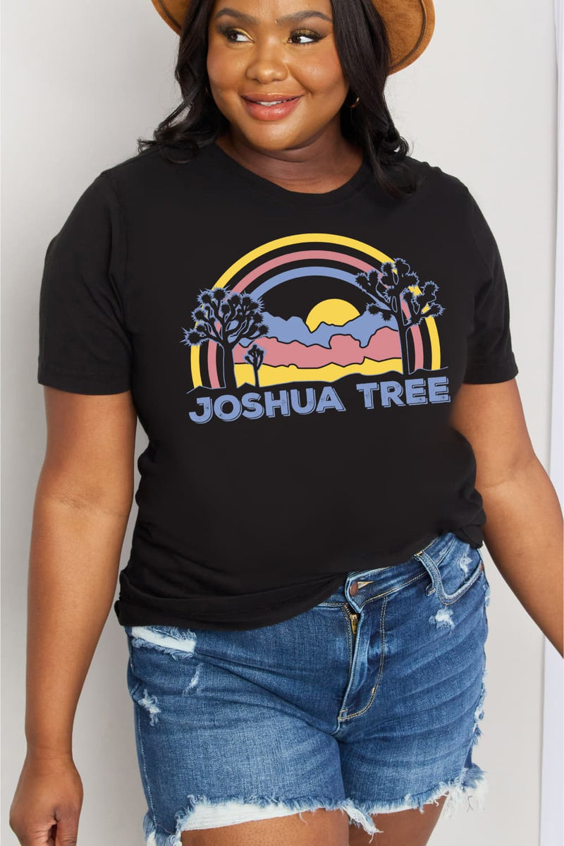 Jerry's Apparel Women Plus Size T-shirt Full Size JOSHUA TREE Graphic Cotton Tee