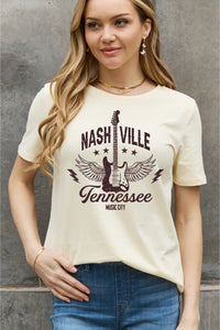 Full Size NASHVILLE TENNESSEE MUSIC CITY Graphic Cotton Tee