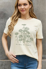 Jerry's Apparel Women Plus Size T-shirt Full Size NO RAIN NO FLOWERS Graphic Cotton Tee