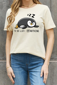 Full Size TO DO LIST NOTHING Graphic Cotton Tee
