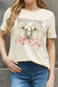 Full Size WORLD TOUR Eagle Graphic Cotton Tee