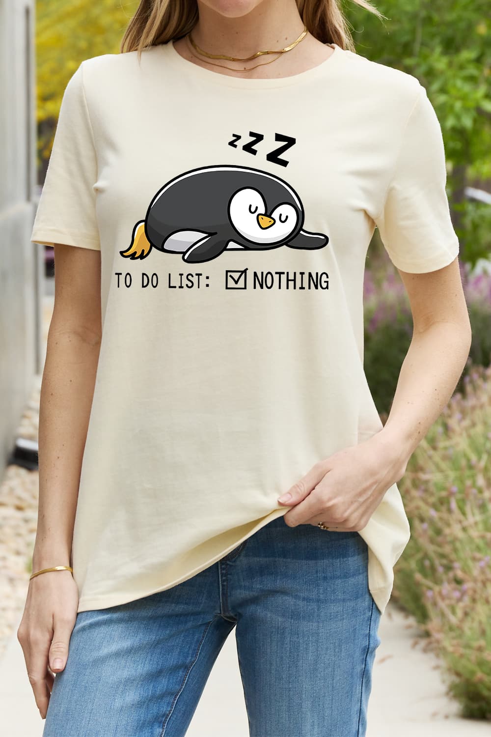 Full Size TO DO LIST NOTHING Graphic Cotton Tee