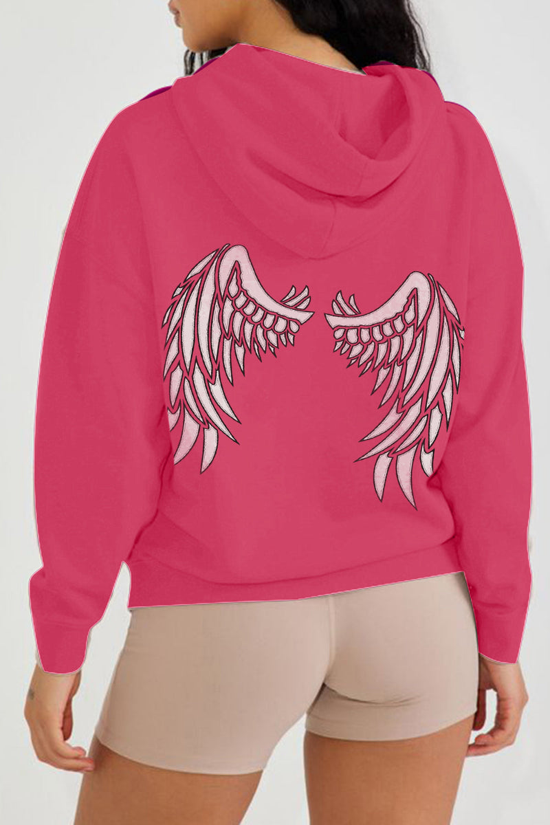 Full Size Angel Wings Graphic Hoodie