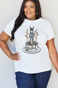 Full Size COFFEE Graphic Cotton Tee