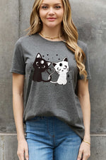 Simply Love Graphic T-shirts Charcoal / S Full Size Cats Graphic Cotton Tee