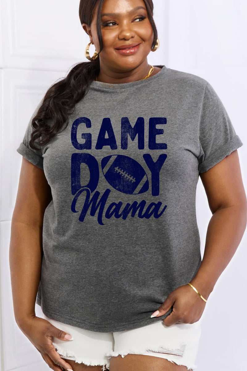 Simply Love Graphic T-shirts Charcoal / S Full Size GAMEDAY MAMA Graphic Cotton Tee