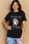 Simply Love Graphic T-shirts Full Size AUNTICORN LIKE A NORMAL AUNT BUT MORE AWESOME Graphic Cotton Tee