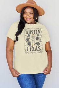 Full Size AUSTIN TEXAS Graphic Cotton T-Shirt