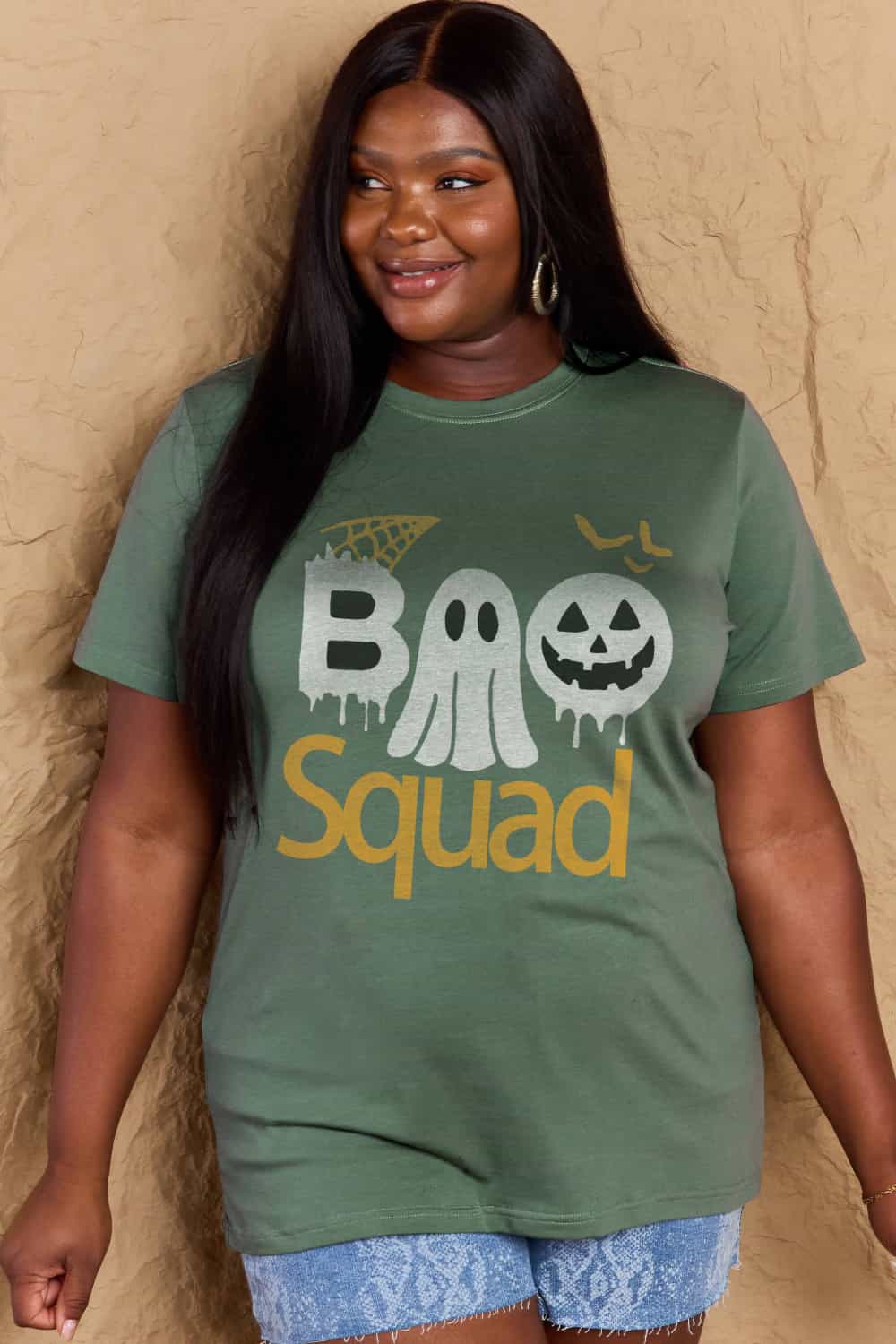 Full Size BOO SQUAD Graphic Cotton T-Shirt