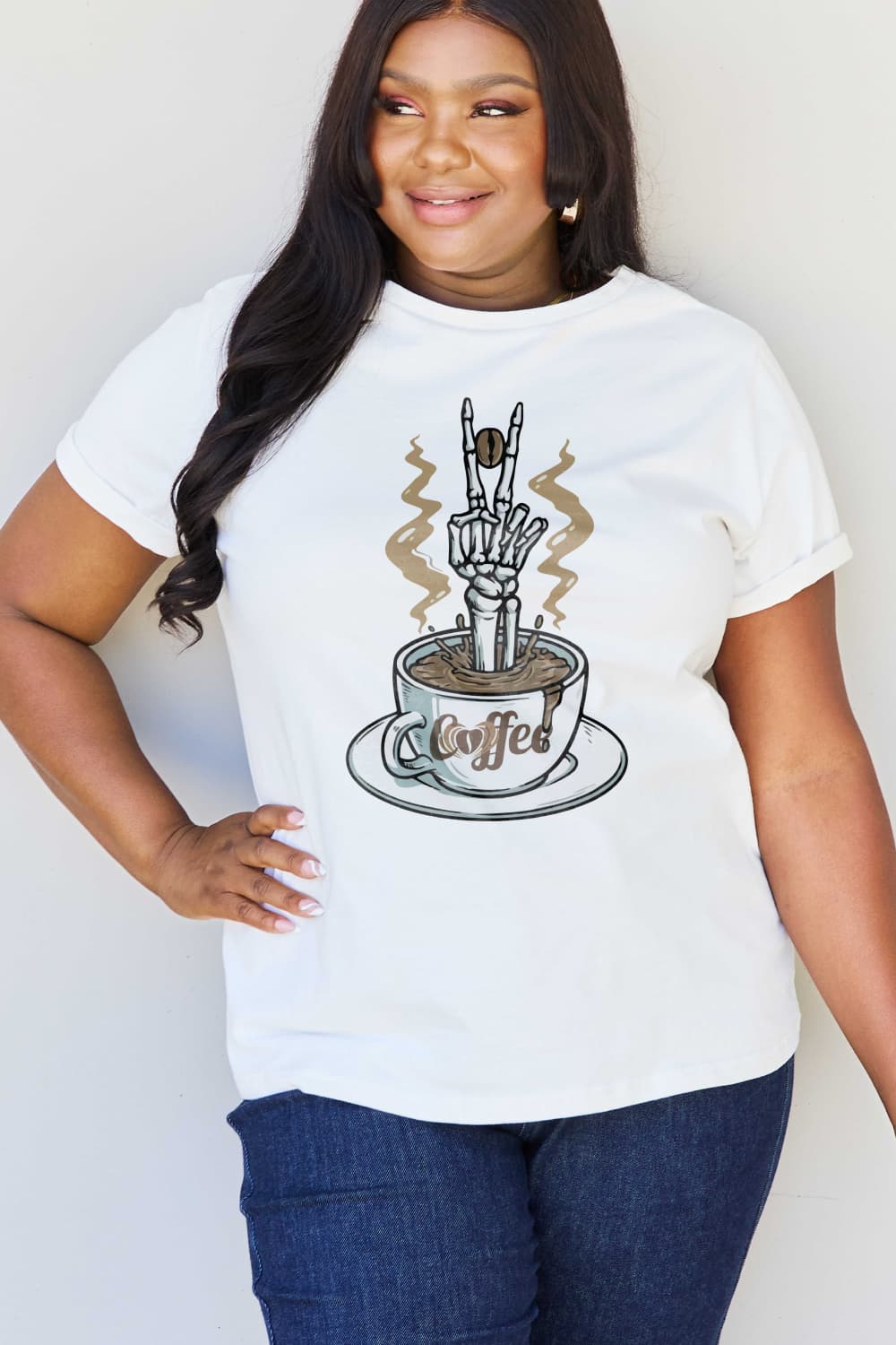 Full Size COFFEE Graphic Cotton Tee