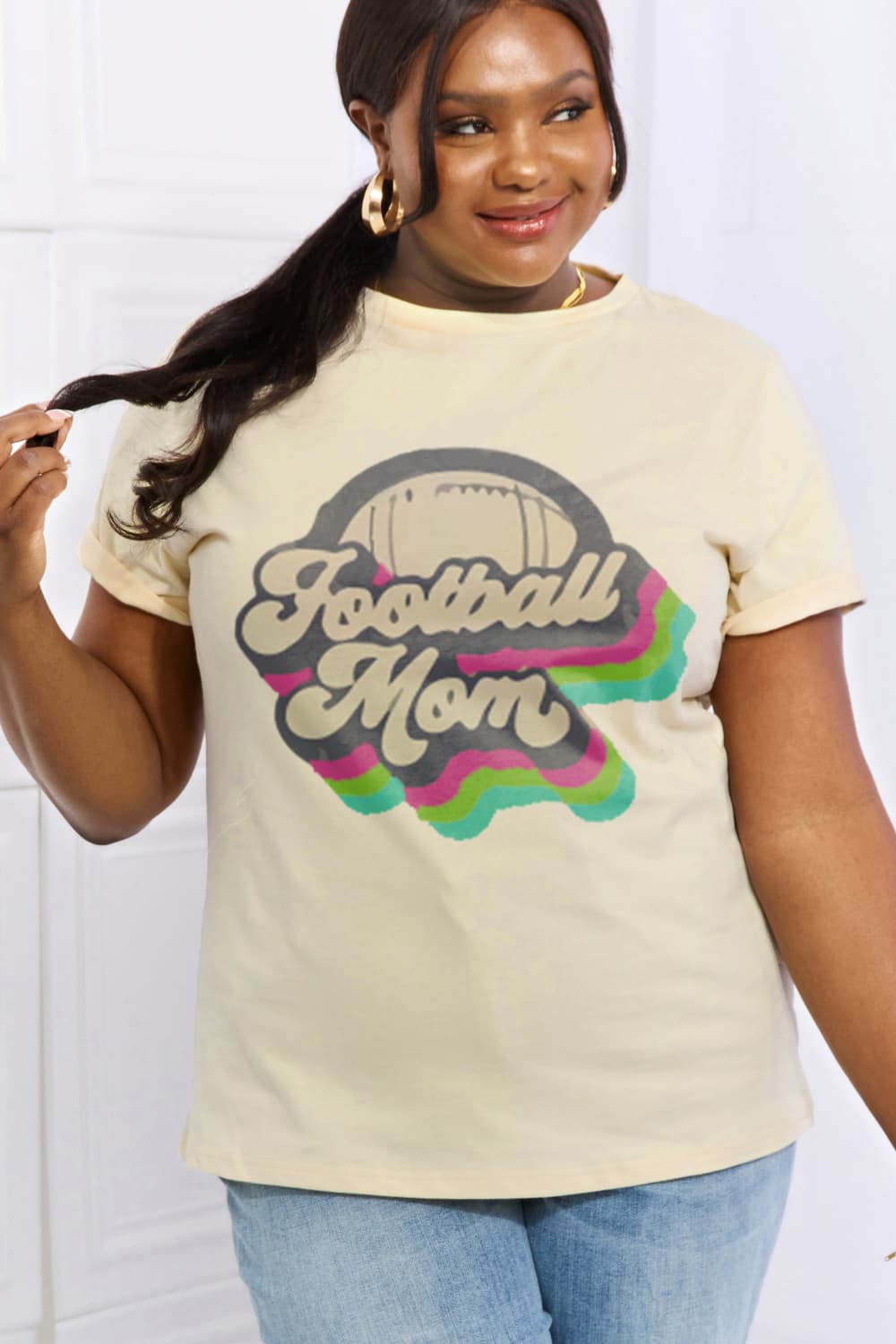 Full Size FOOTBALL MOM Graphic Tee
