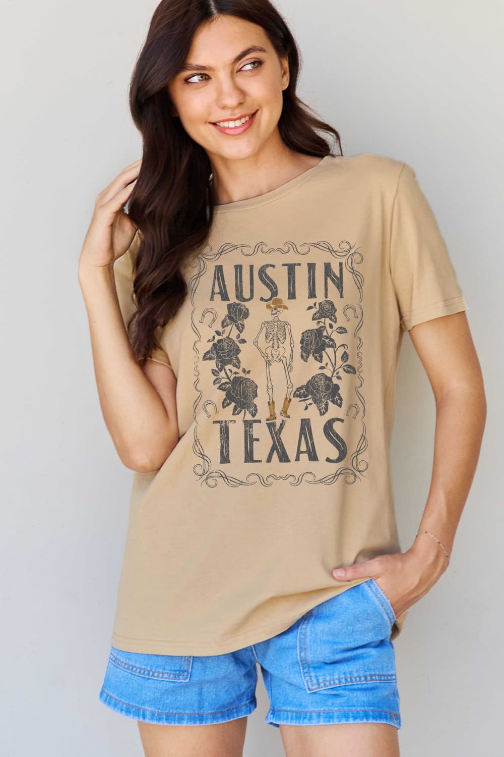Full Size AUSTIN TEXAS Graphic Cotton T-Shirt