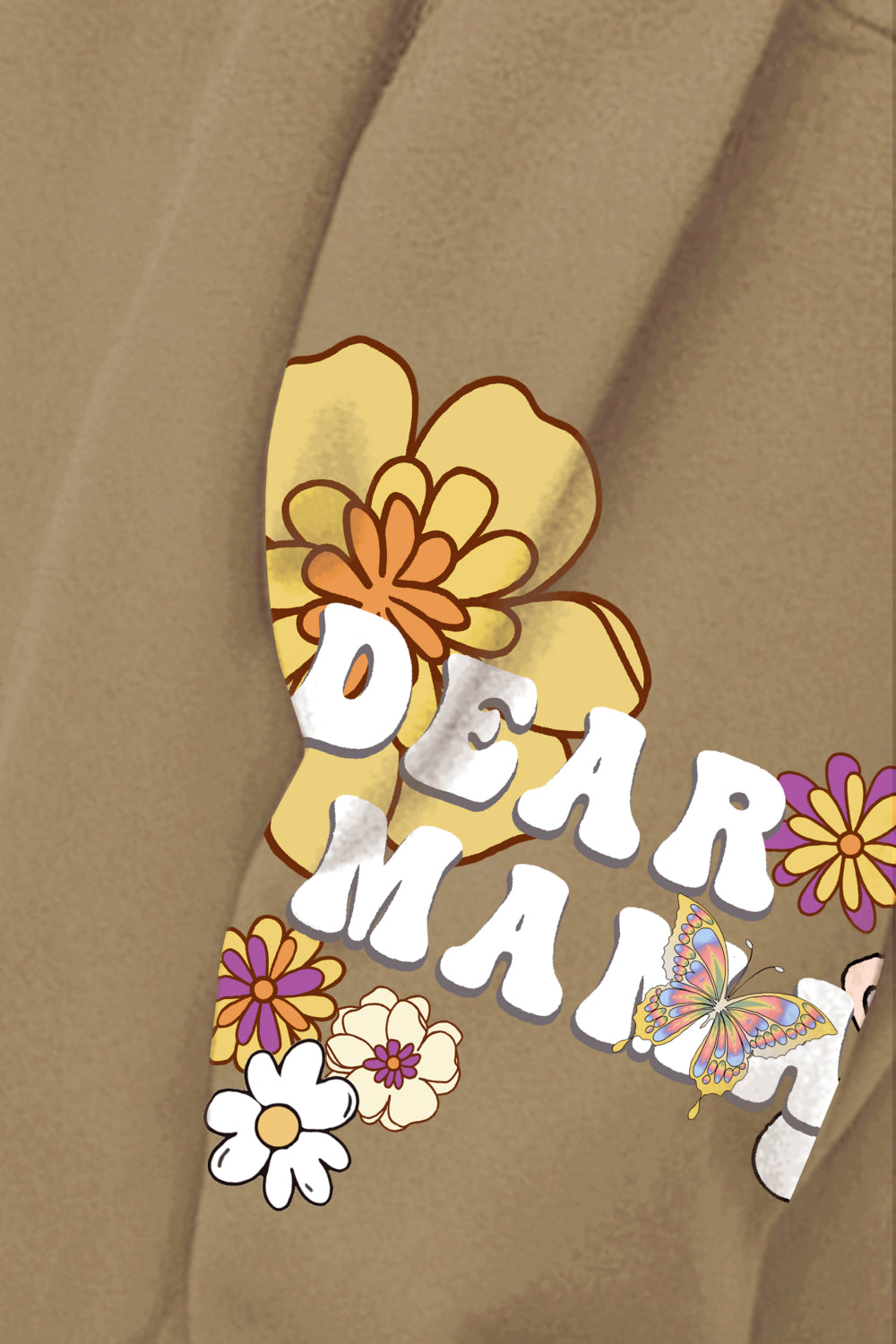 Full Size DEAR MAMA Flower Graphic Hoodie