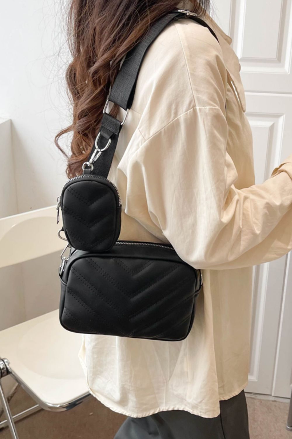 Baeful PU Leather Shoulder Bag with Small Purse
