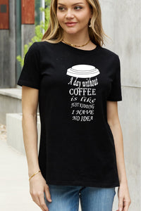 Full Size Slogan Graphic Cotton Tee