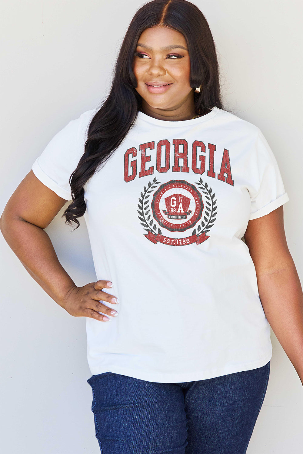 Trendsi Bleach / S Simply Love Full Size GEORGIA Graphic T-Shirt