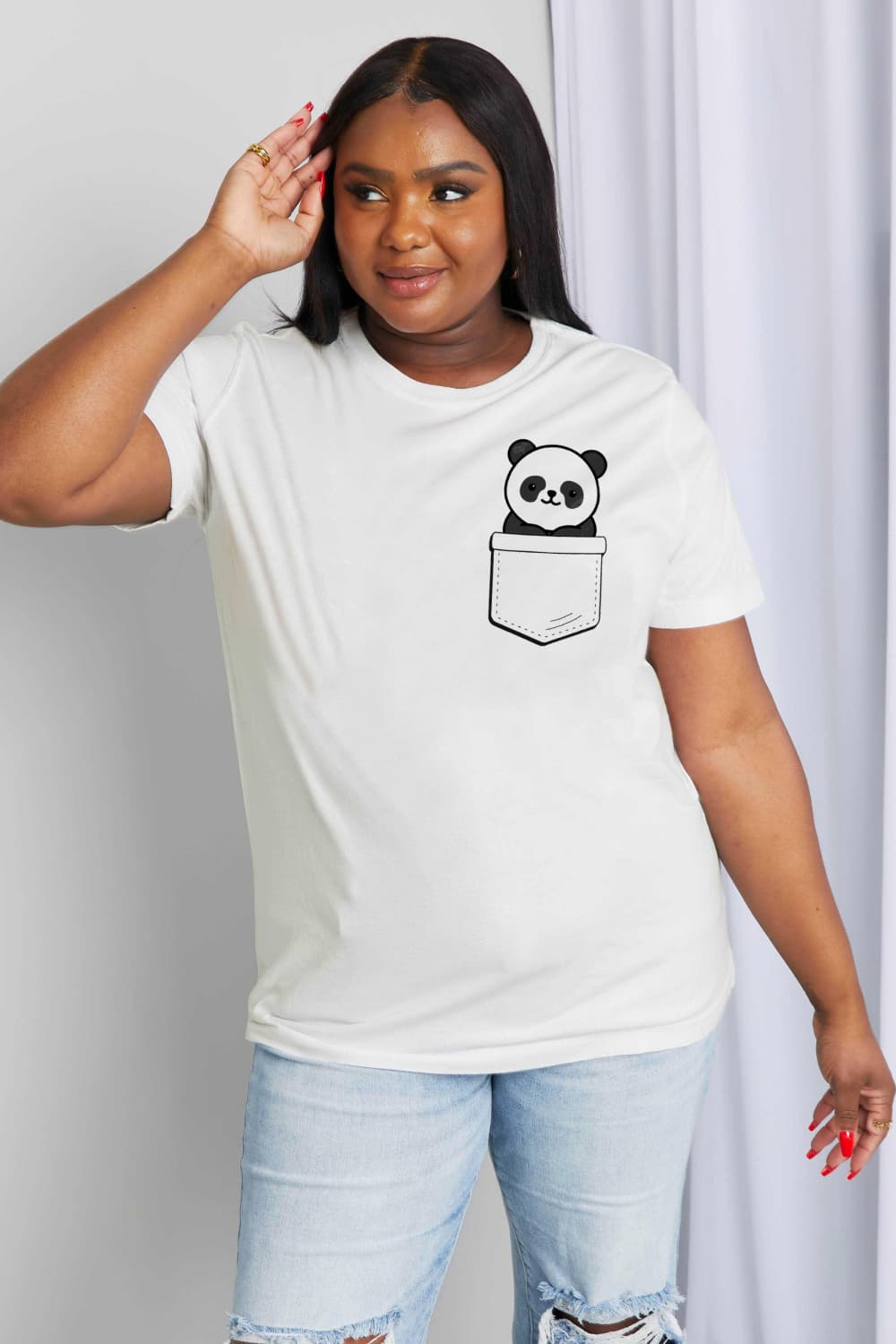 Full Size Panda Graphic Cotton Tee