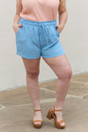 Trendsi Blue Bell / S Culture Code Full Size High Waisted Paper bag Shorts in Blue Bell