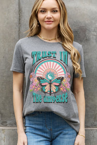 Full Size TRUST IN THE UNIVERSE Graphic Cotton Tee