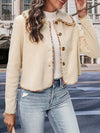 Trendsi Collared Neck Button-Down Long Sleeve Jacket