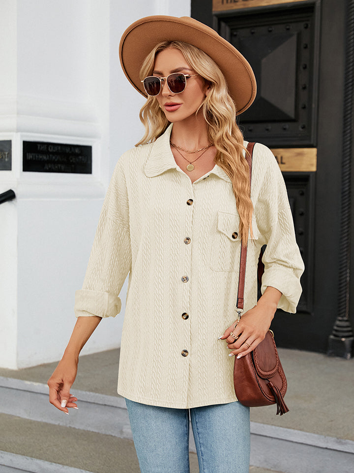 Trendsi Collared Neck Buttoned Shirt