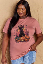 Trendsi Dusty Pink / S Simply Love Full Size Halloween Theme Graphic T-Shirt