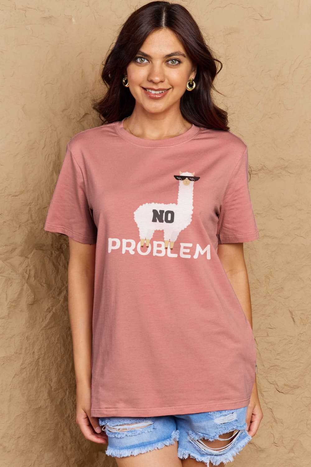 Full Size NO PROBLEM Graphic Cotton Tee