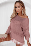 Trendsi Fringe Detail Long Sleeve Sweater