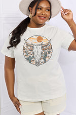 Trendsi Graphic T-shirts Bleach / S Simply Love Full Size Bull Cactus Graphic Cotton Tee