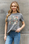 Trendsi Graphic T-shirts Full Size Flower Graphic Cotton Tee