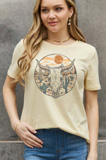 Trendsi Graphic T-shirts Simply Love Full Size Bull Cactus Graphic Cotton Tee