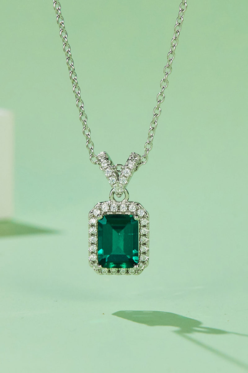 Baeful 1.25 Carat Lab-Grown Emerald Pendant Necklace
