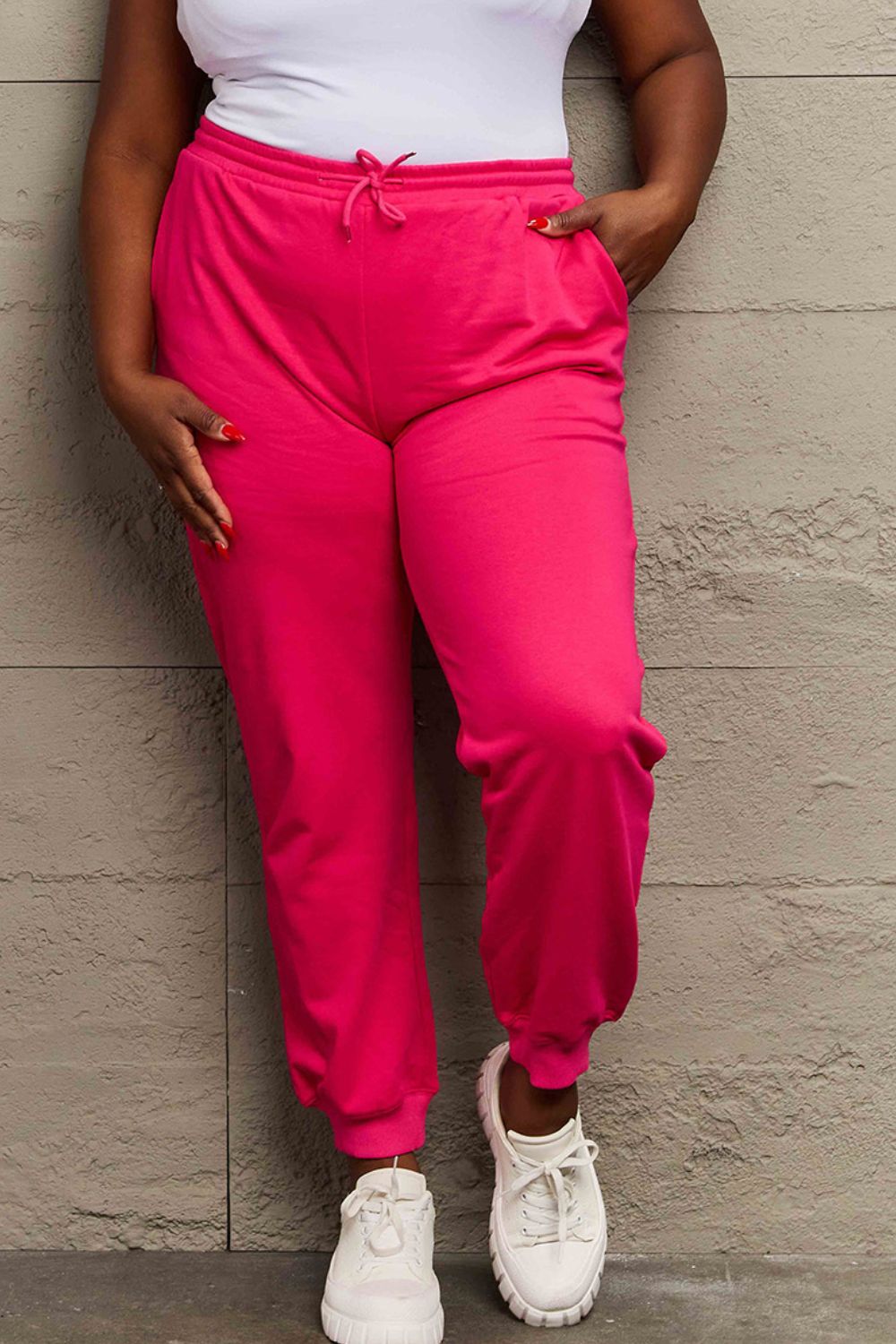 Trendsi Hot Pink / S Simply Love Full Size Drawstring Sweatpants