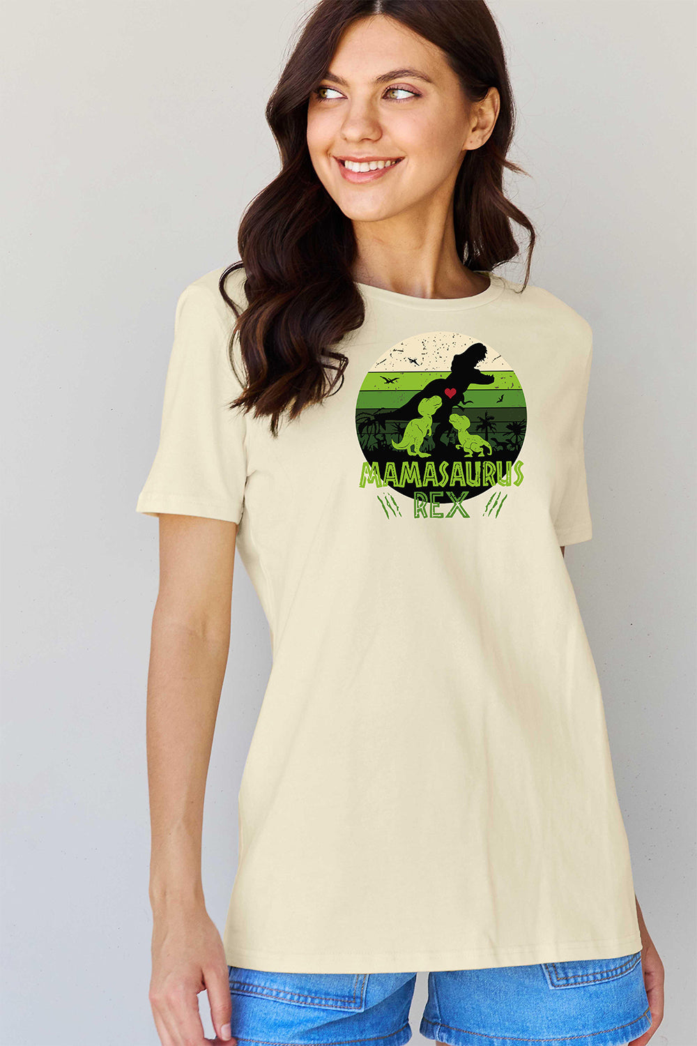 Trendsi Ivory / S Simply Love Full Size MAMASAURUS REX Graphic T-Shirt