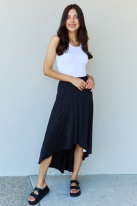 Ninexis High Waisted Flare Maxi Skirt in Black