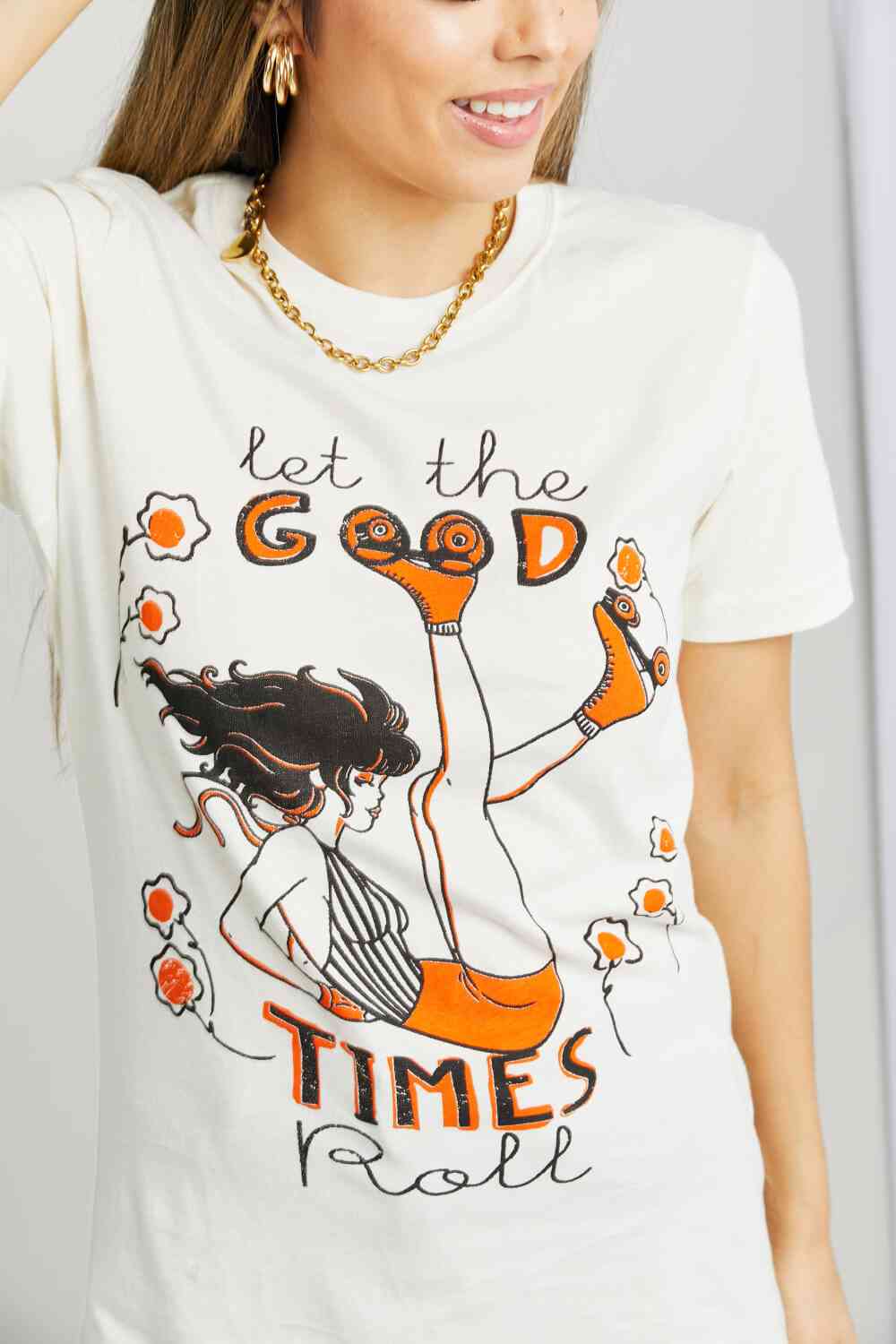 Full Size LET THE GOOD TIMES ROLL Graphic Tee