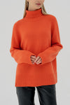Trendsi Orange / S Turtle Neck Raglan Sleeve Sweater