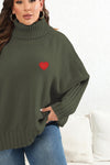 Trendsi Plus Size Turtle Neck Long Sleeve Sweater