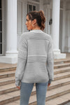 Trendsi Round Neck Openwork Long Sleeve Pullover Sweater