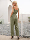 Trendsi Round Neck Sleeveless Jumpsuit with Pockets