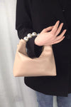 Trendsi Sand / One Size Baeful PU Leather Pearl Handbag