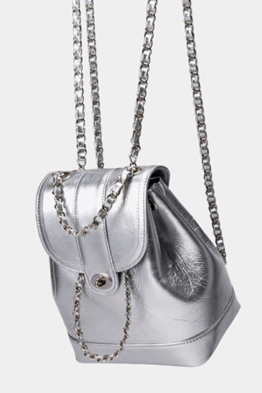 Trendsi Silver / One Size Baeful PU Leather Backpack
