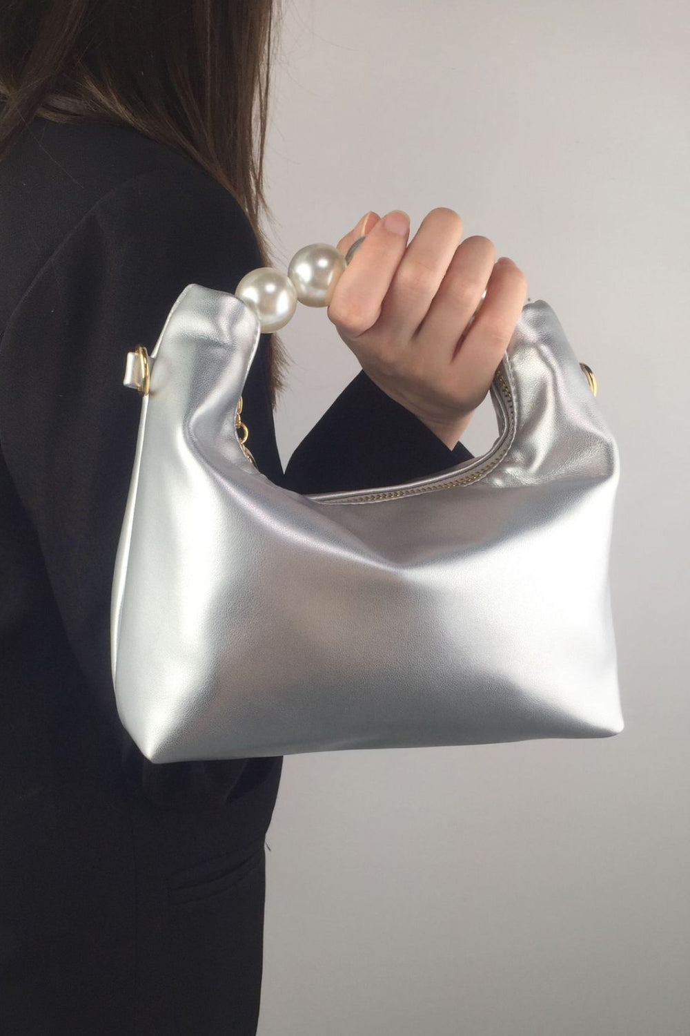Baeful PU Leather Pearl Handbag