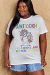 Trendsi Simply Love Full Size AUNTICORN LIKE A NORMAL AUNT BUT MORE AWESOME Graphic Cotton Tee
