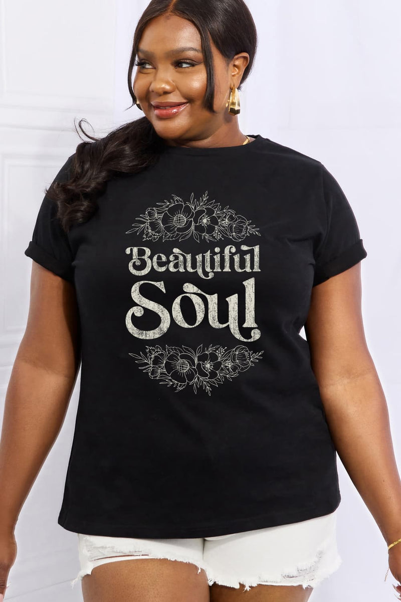 Trendsi Simply Love Full Size BEAUTIFUL SOUL Graphic Cotton Tee