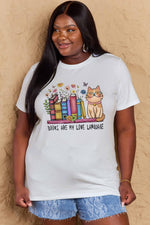 Trendsi Simply Love Full Size BOOKS ARE MY LOVE LANGUAGE Graphic Cotton Tee