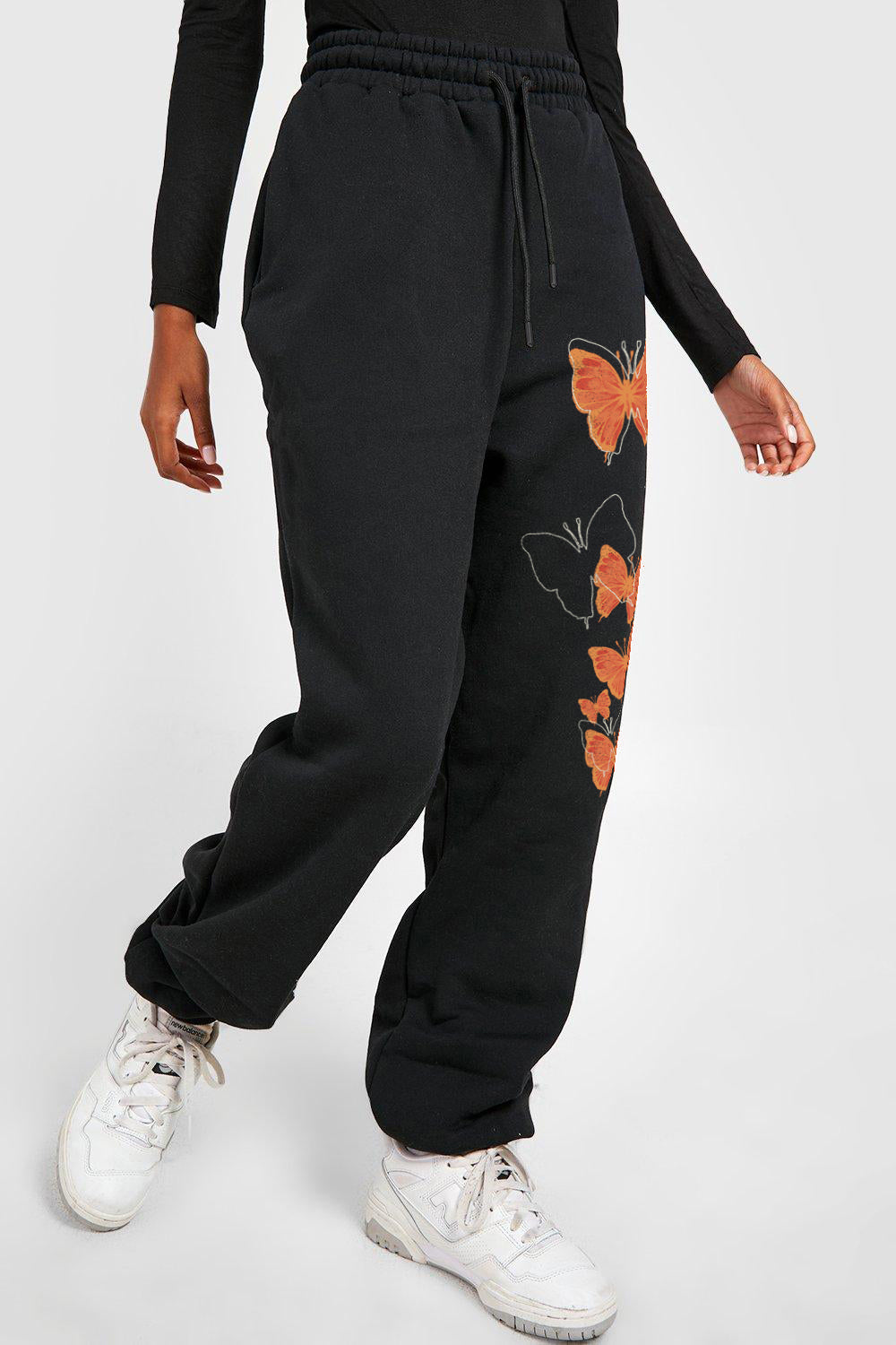 Full Size Butterfly Graphic Sweatpants