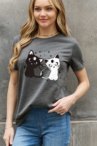 Full Size Cats Graphic Cotton Tee
