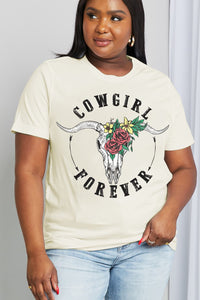 Full Size COWGIRL FOREVER Graphic Cotton Tee